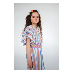 Repose AMS - Tencel Ruffled Striped Dress | White