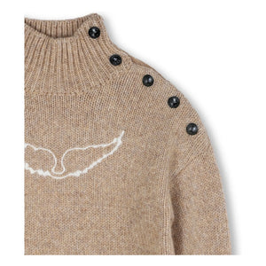 Zadig & Voltaire - Buttoned Wool Winged Sweater | Beige