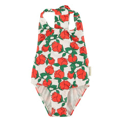 Piupiuchick - Textured Halter Swimsuit with Roses Made from Recycled Fibers | Ecru