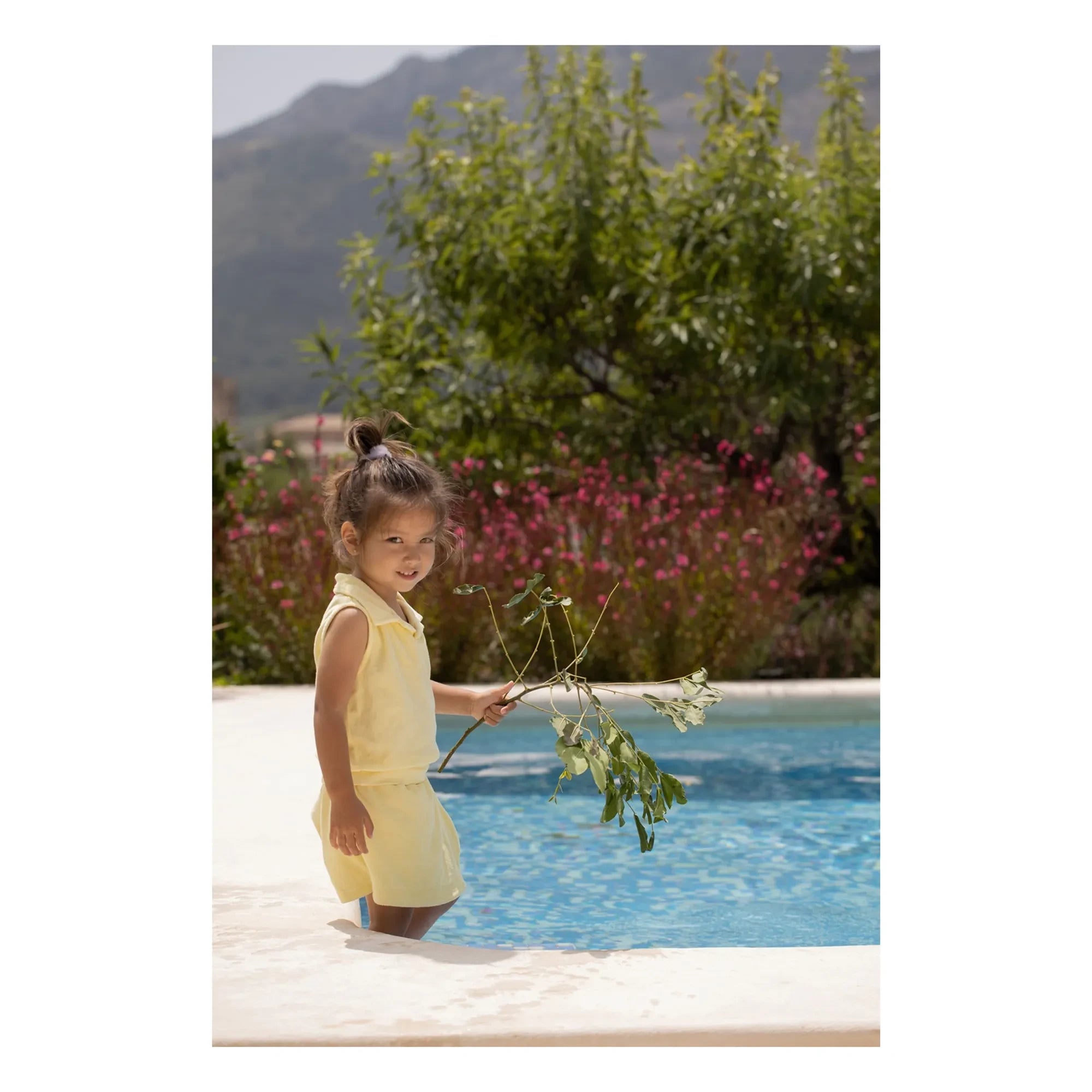 1+ in the family - Selva Sponge Polo Neck Tank Top | Yellow