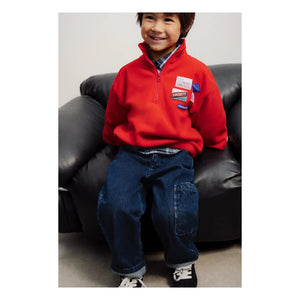 the new society - Cloudy Zip-Up Sweatshirt | Red