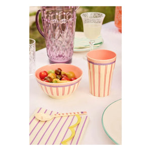 Rice - Striped Melamine Bowl | Cream
