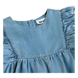Molo - Fernanda Denim Ruffled Jumpsuit | Blue