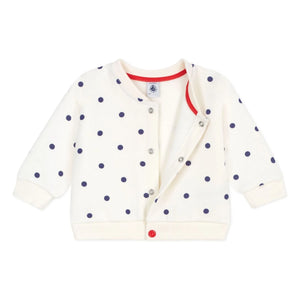 Petit Bateau - Molton Noktalı Ceket | Ecru