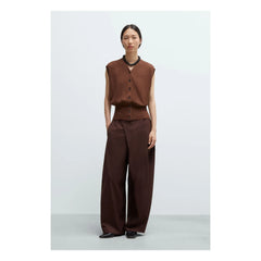 Cordera - Cotton Sleeveless Vest | Brown