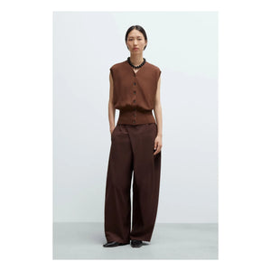 Cordera - Cotton Sleeveless Vest | Brown