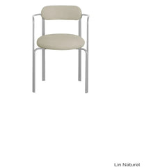 Gabrielle Paris - Hortense chair in linen and chrome-plated steel | Grey
