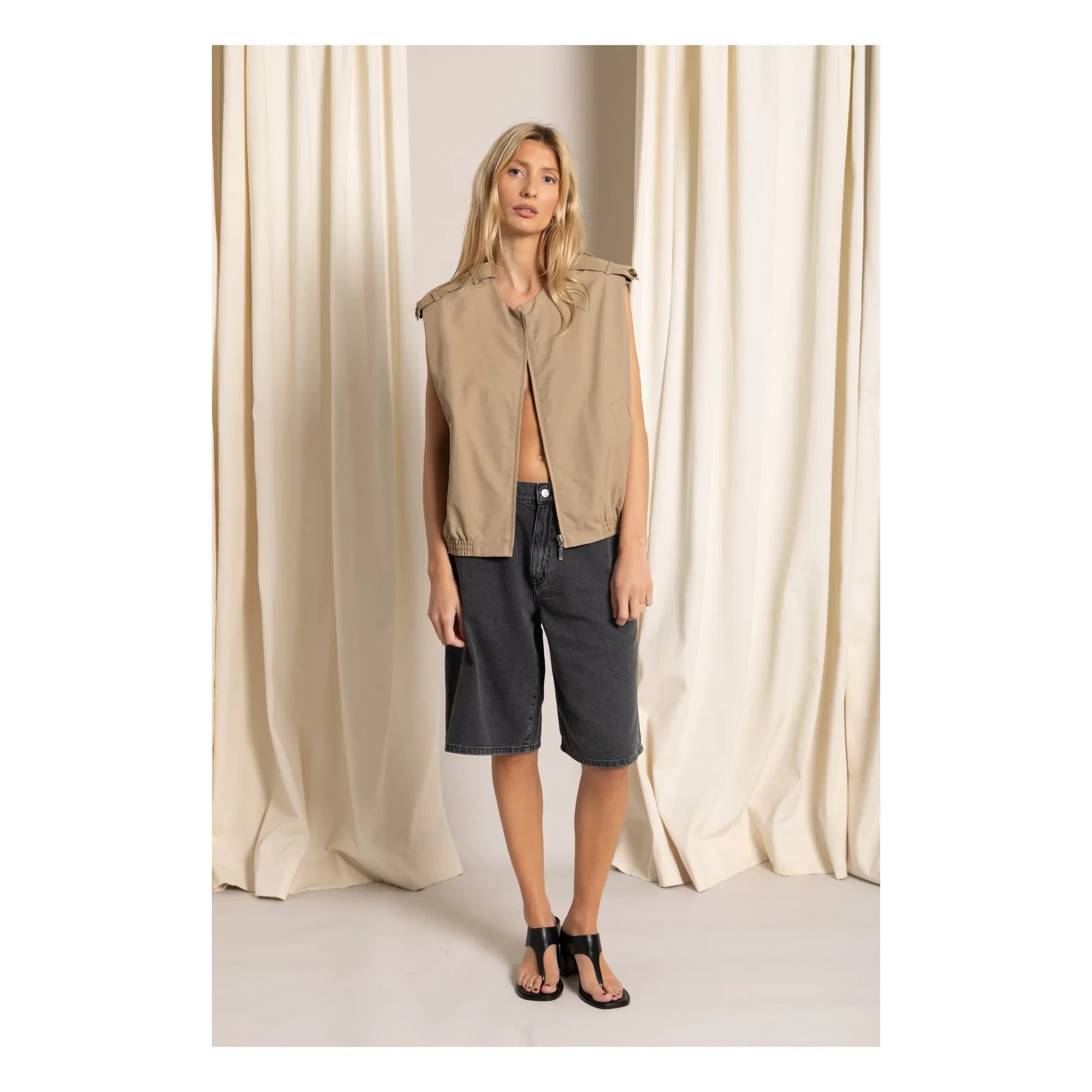 Smallable Woman - Paola Denim Bermuda Shorts | Denim grey