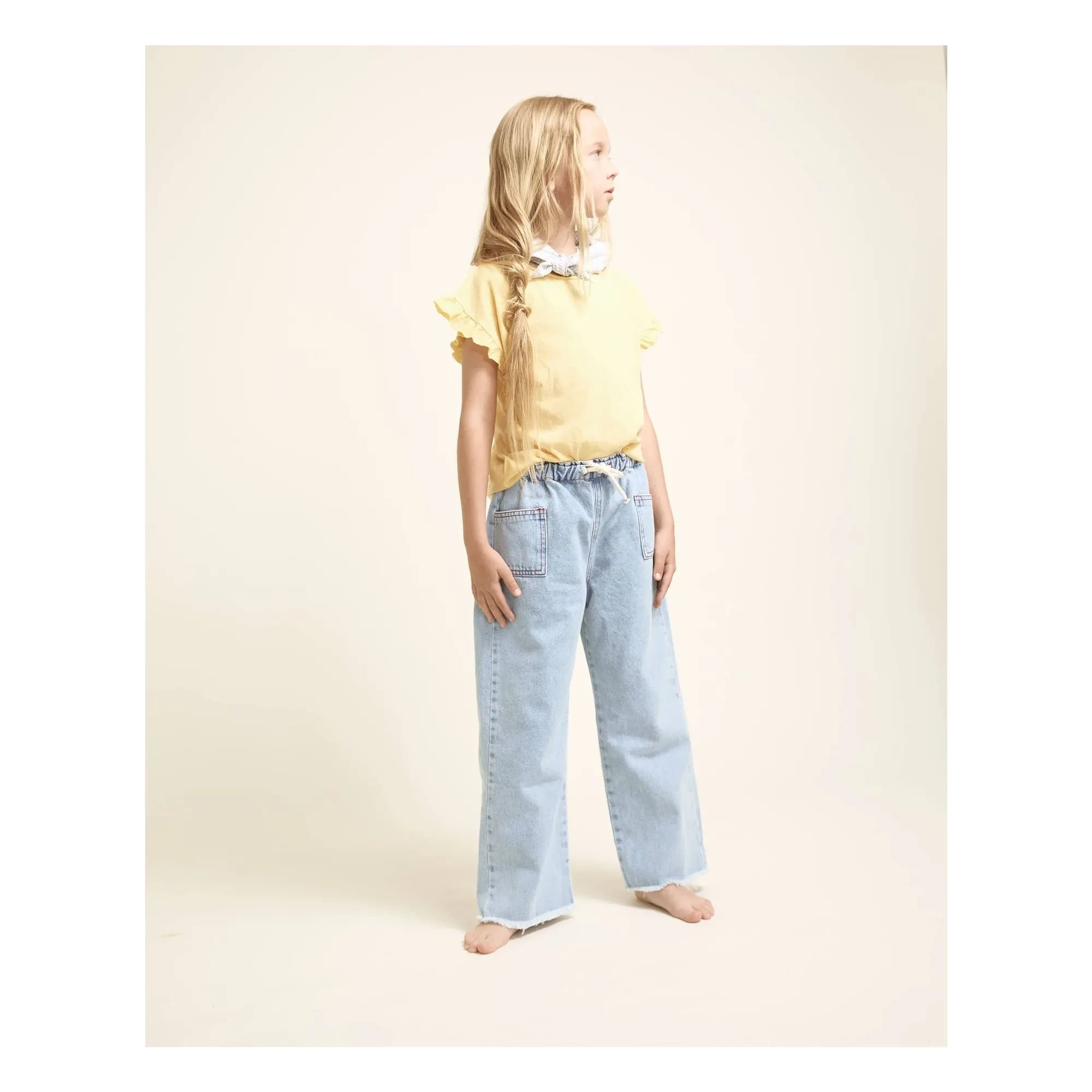 Búho - Linen Ruffled T-Shirt | Yellow