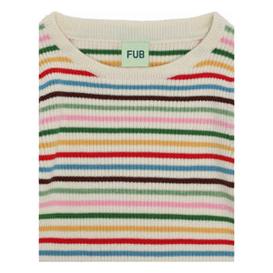 FUB - Organic Cotton Fine Knit Ribbed Sweater | Red