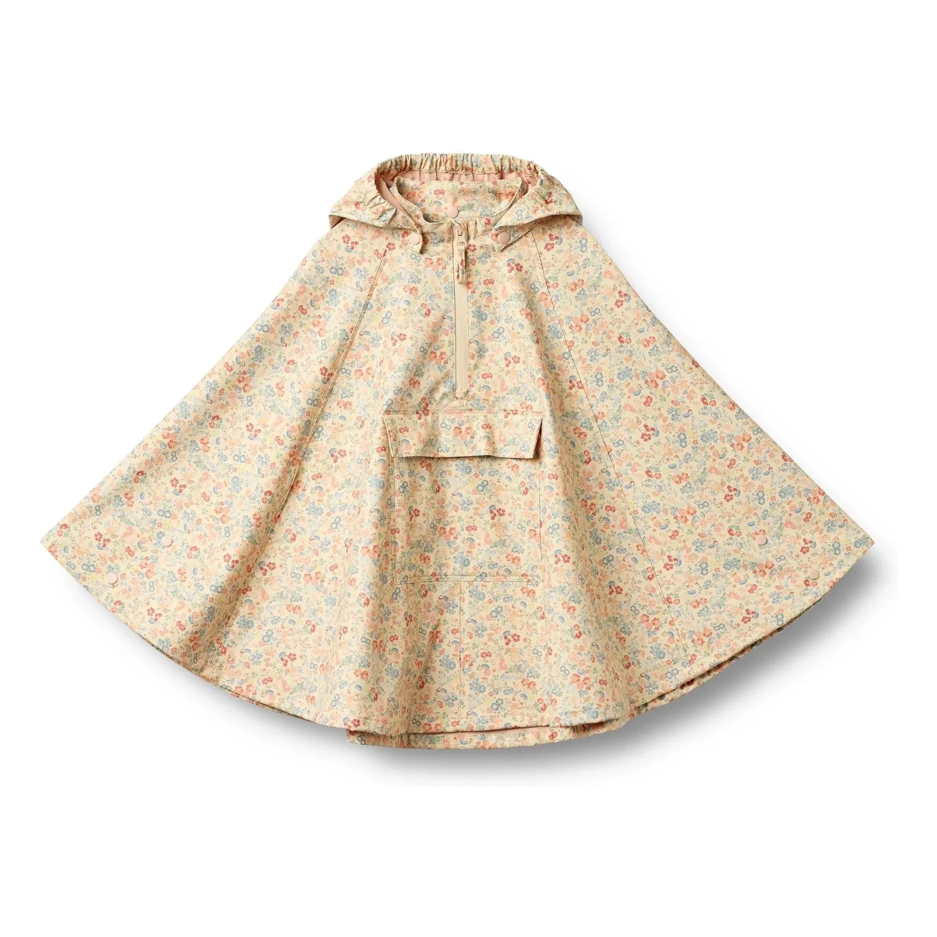 Wheat - Drop Flower Waterproof Cape Made from Recycled Fibers | Apricot