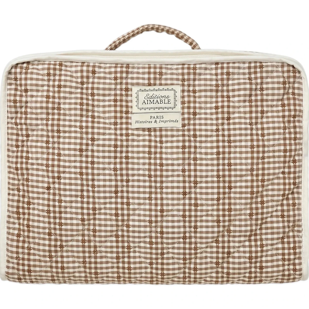 Editions Aimable - Vadim fabric suitcase | Noisette Vichy Cotton