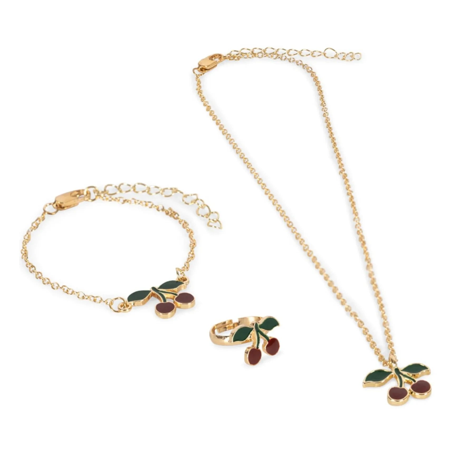 Konges Sløjd - Cherry Necklace, Bracelet, and Ring Set | Gold