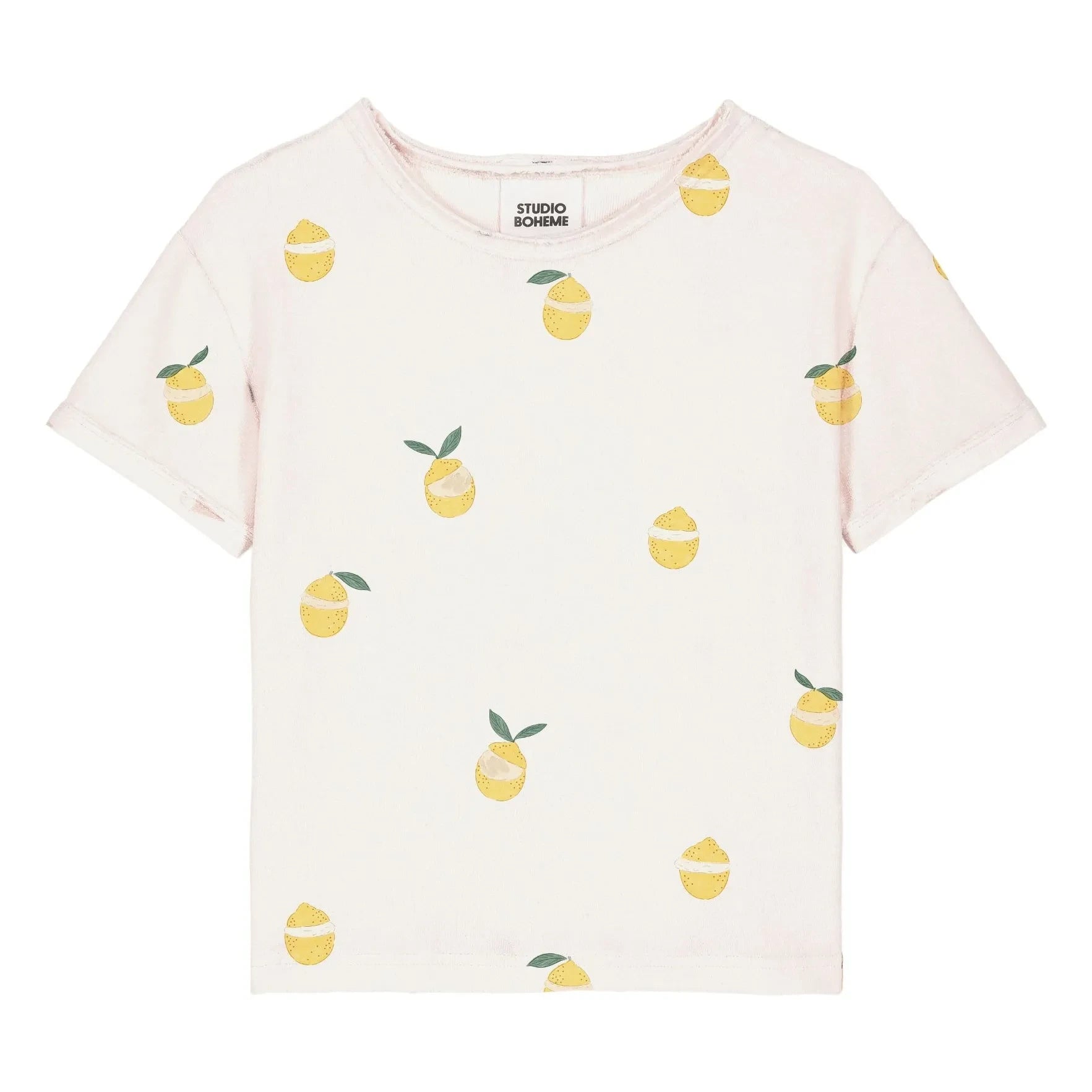 Studio Bohème - Essential T-Shirt Lemons Organic Cotton Sponge | Off-White