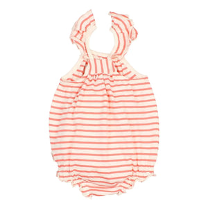 Búho - Strawberry Striped Organic Cotton Overall | Red