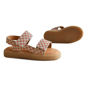 du Loua - Du Malu checkered sandals | Coral