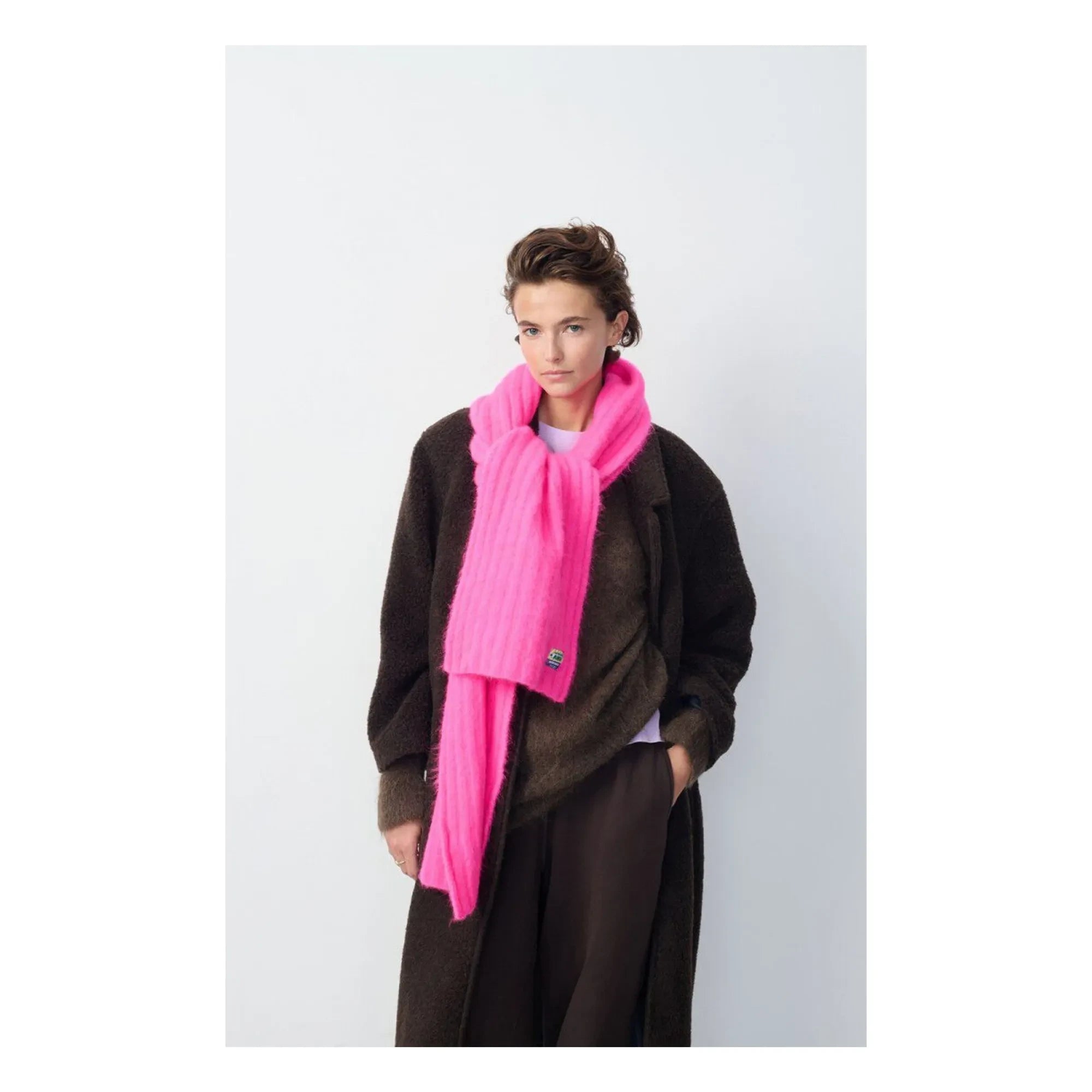 American Vintage - Vitow Wool and Alpaca Scarf | Fluorescent Pink