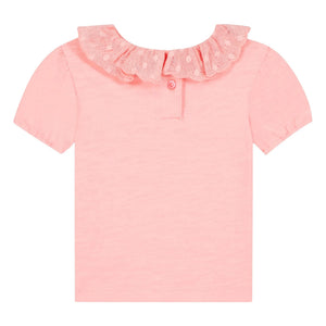 Bonton - Niris Baby Embroidered Collar T-Shirt | Powder Pink