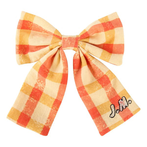 Jelly Mallow - Carreaux Bow Hair Clip | Yellow