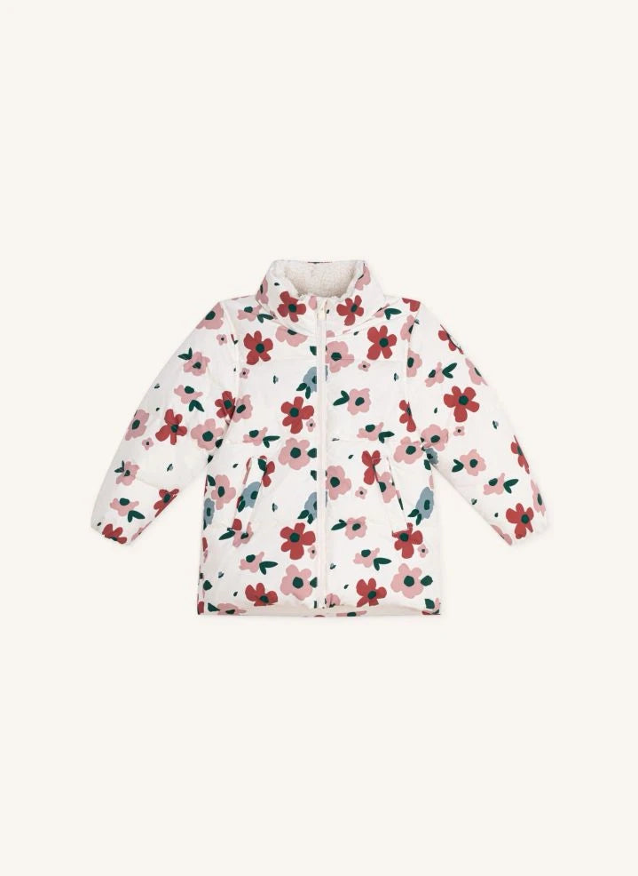 Petit Bateau - Floral Puffer Jacket | Ecru