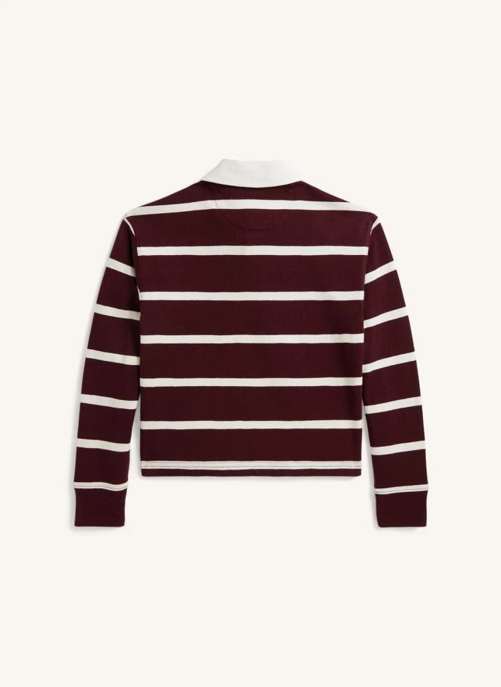 Ralph Lauren - Striped Logo Polo | Burgundy