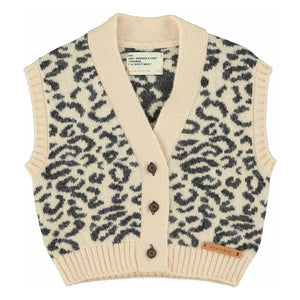 Piupiuchick - Leopard Wool Sleeveless Vest | Light Pink