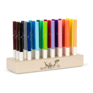 Konges Sløjd - Felt-tip Pens and FSC Wooden Stand | Beige