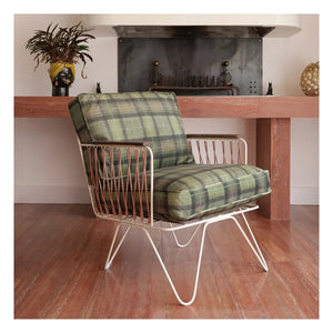 Honoré - Tartan Velvet Croisette Armchair | Green