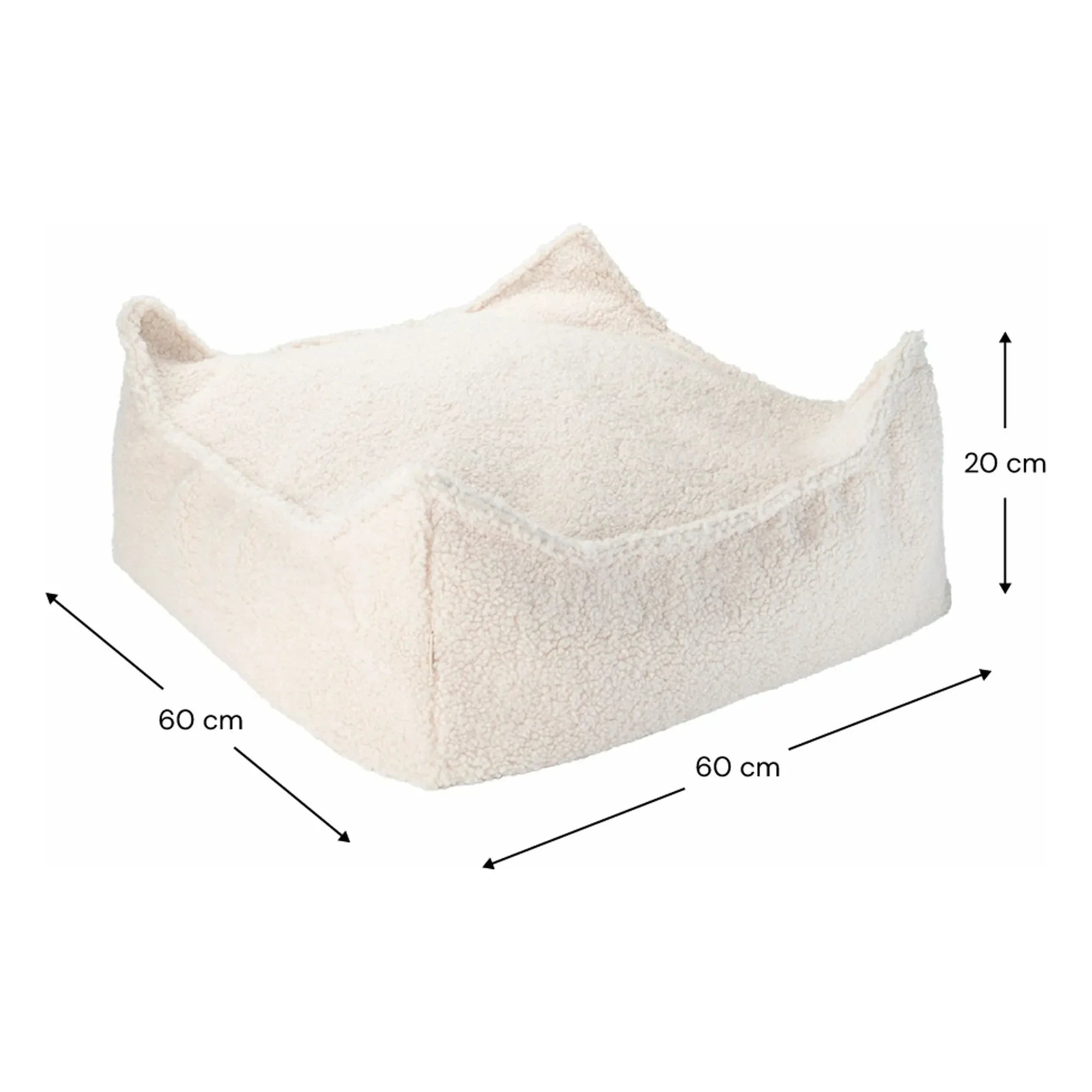Wigiwama - Teddy Fabric Ottoman | Ecru