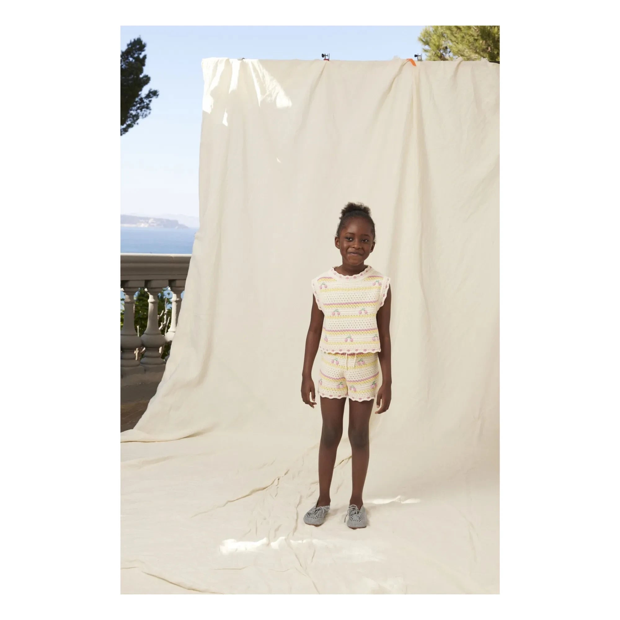Bebe Organic - Top Crocheted Paloma Cherries Organic Cotton | Ecru