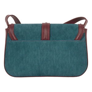 Maria de la Orden - Noah Velvet and Leather Bag | Petrol Blue