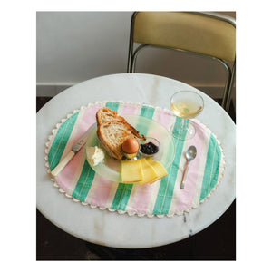 Tarta Gelatina - Organic Cotton American Tableware - Set of 2 | Green