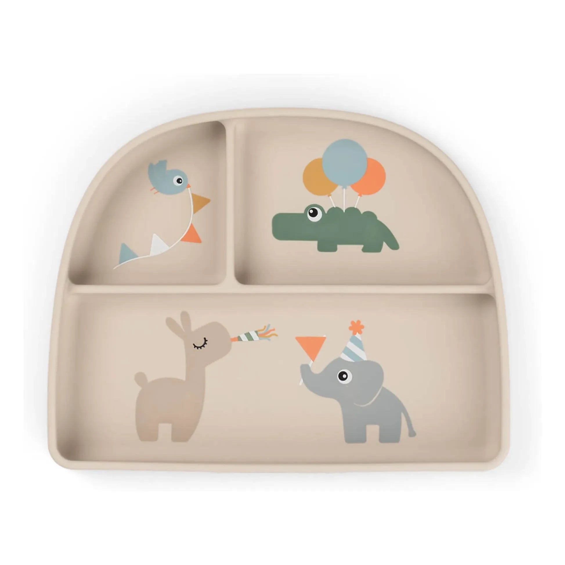 Done by Deer - Silicone Suction Divided Plate | Sand