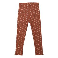 Rylee + Cru - Floral Pattern Ribbed Leggings | Clay