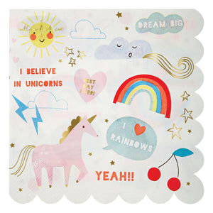 Meri Meri - I Believe in Unicorns Paper Napkins - 16-Pack