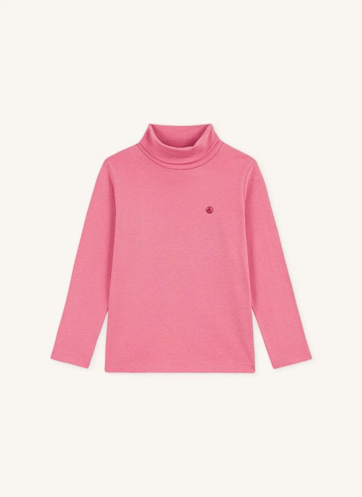 Petit Bateau - Organic cotton logo turtleneck | Dusty Pink