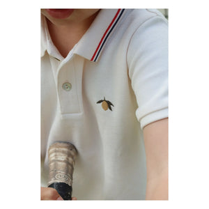 Konges Sløjd - Florian Organic Cotton Polo T-Shirt | White