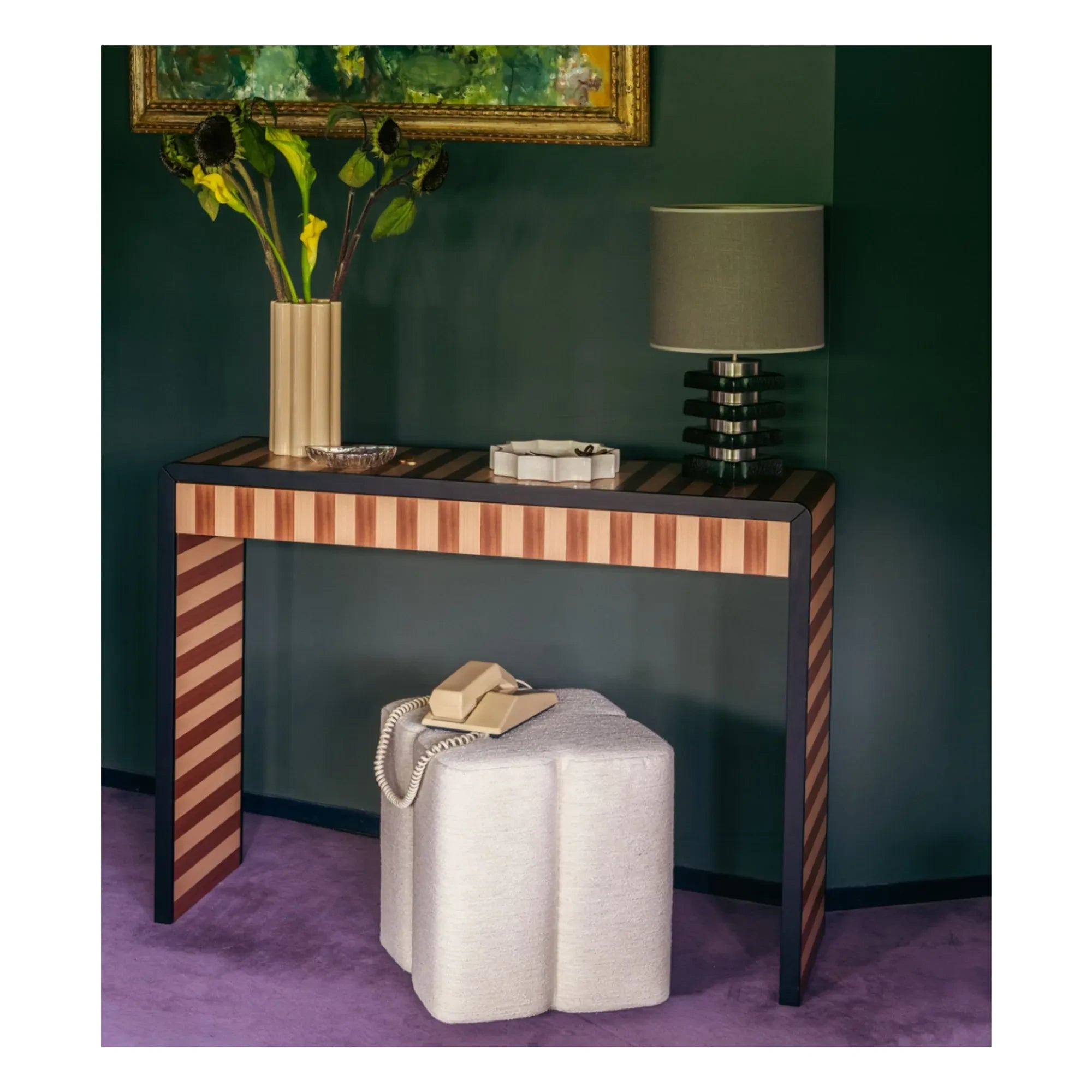 The Socialite Family - Fiori Woven Fabric Pouf | Cream