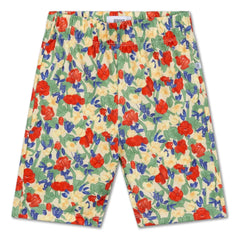 Repose AMS - Floral Patterned Bicycle Shorts Made from Recycled Fibers | Pale Yellow