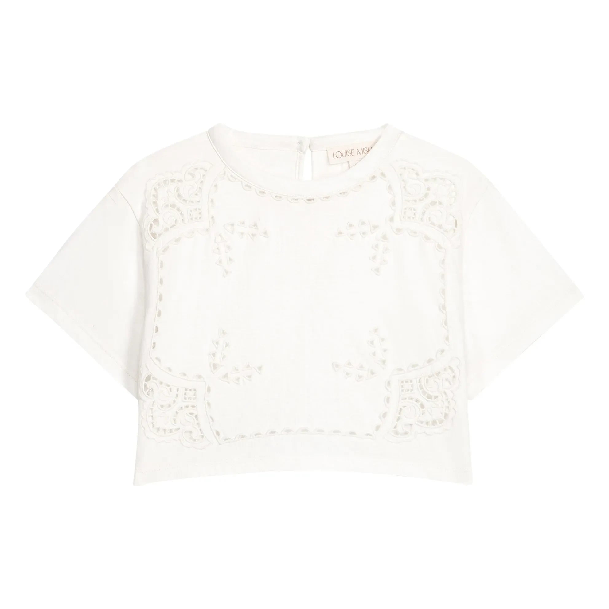 Louise Misha - Kalistee Openwork T-shirt Organic cotton | White