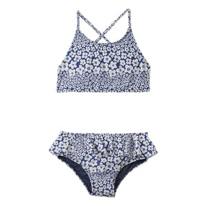 Fabula - Floral Ruffled 2-Piece Swimsuit | Blue