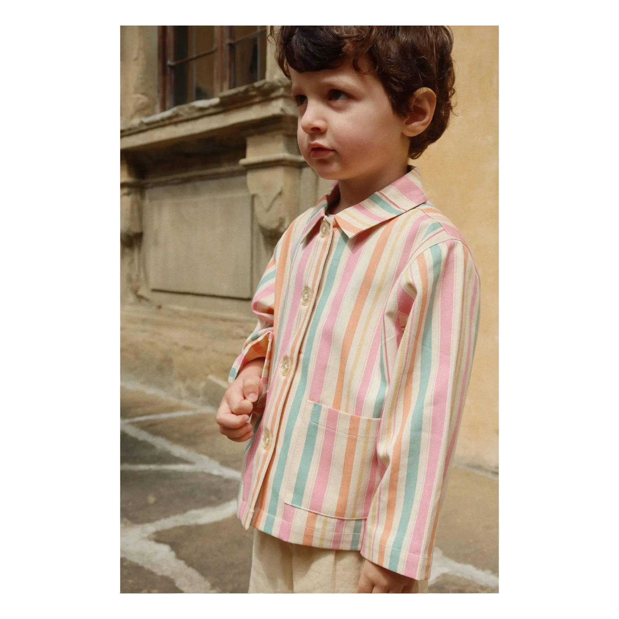 Konges Sløjd - Frankie Striped Organic Cotton Jacket | Pink