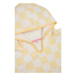 Jera Mini - Gingham Towel Poncho | Light Yellow