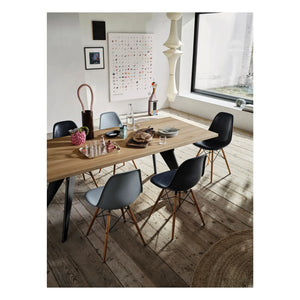 Vitra - EM Table - Black Base - Jean Prouvé | Oak