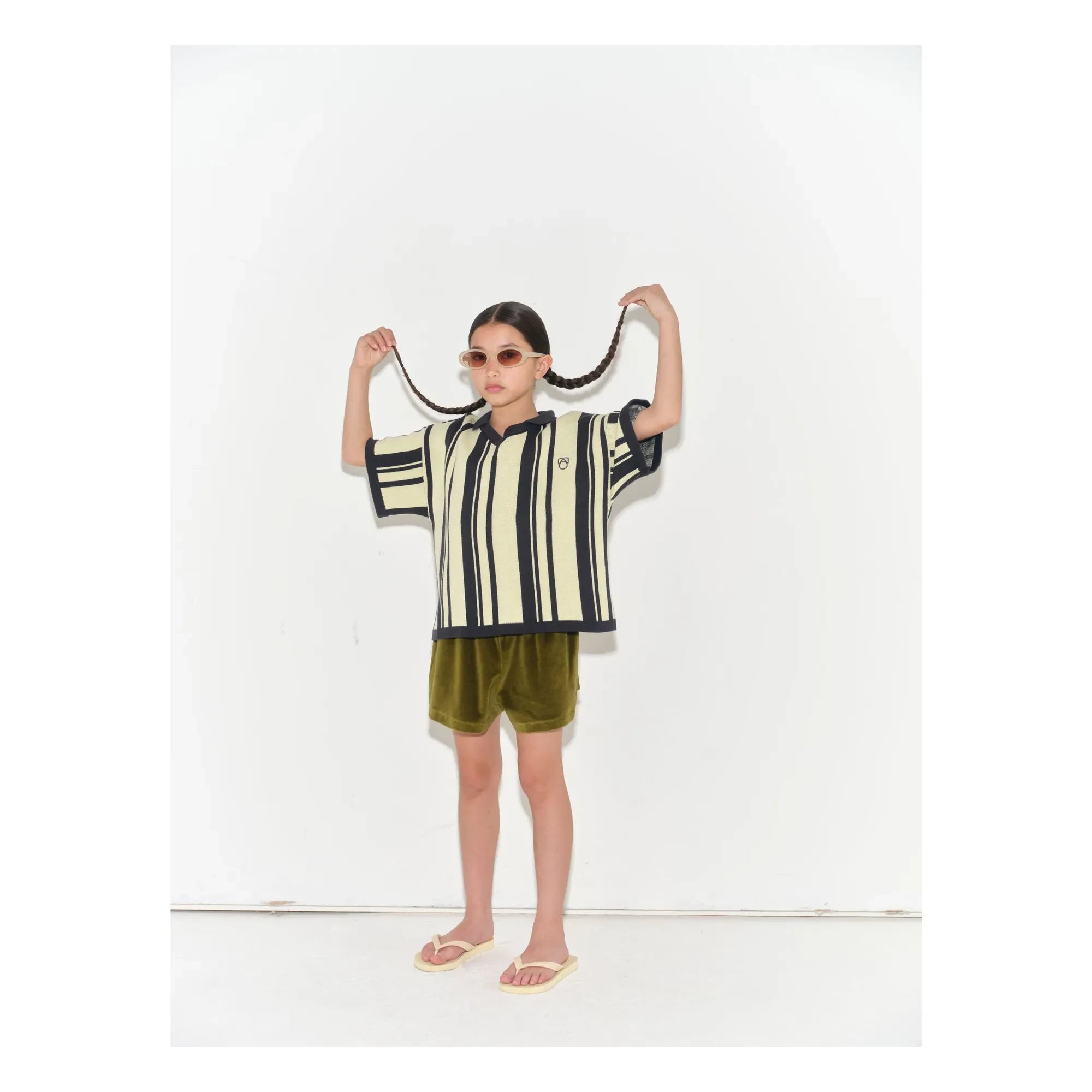 Main Story - Striped Organic Cotton Sports Polo | Pale Yellow