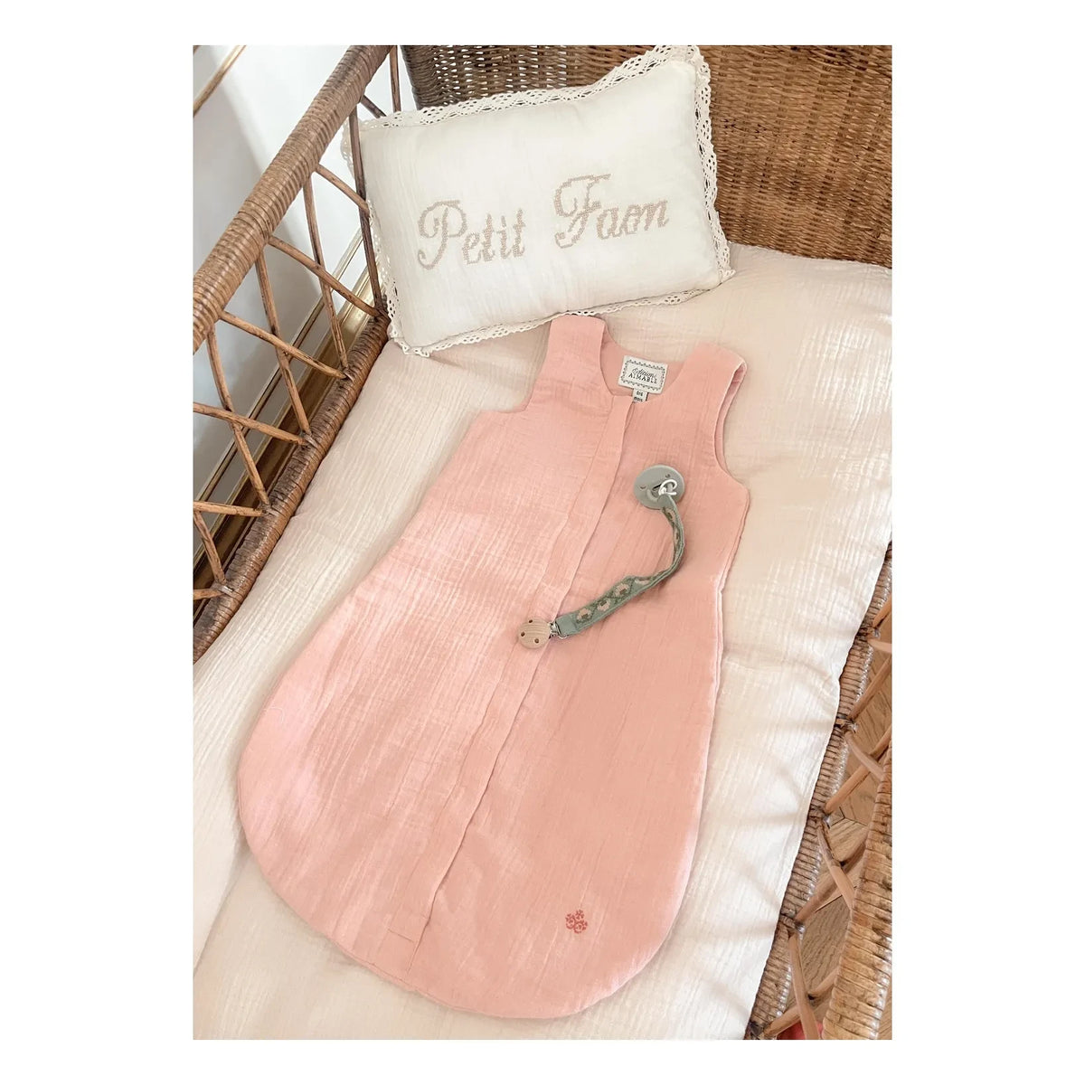 Editions Aimable - Gaston winter sleeping bag | Old Rose Gauze