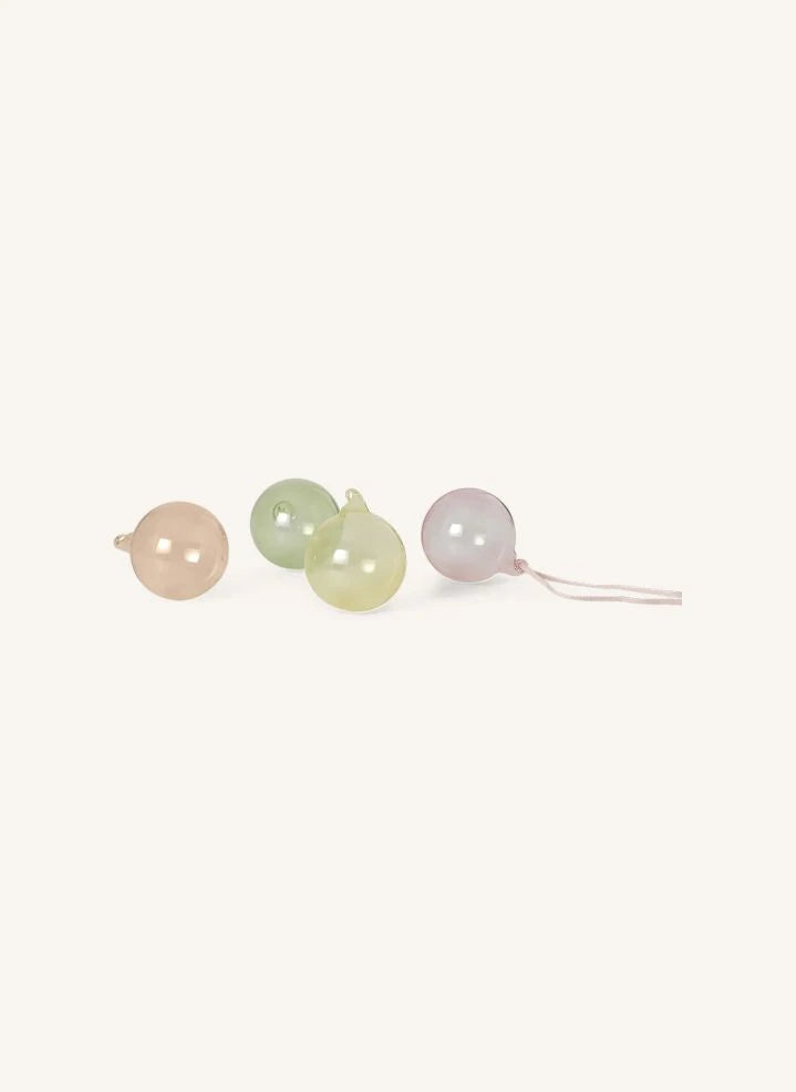 Ferm Living - Pastel Glass Christmas Ornaments - Set of 4