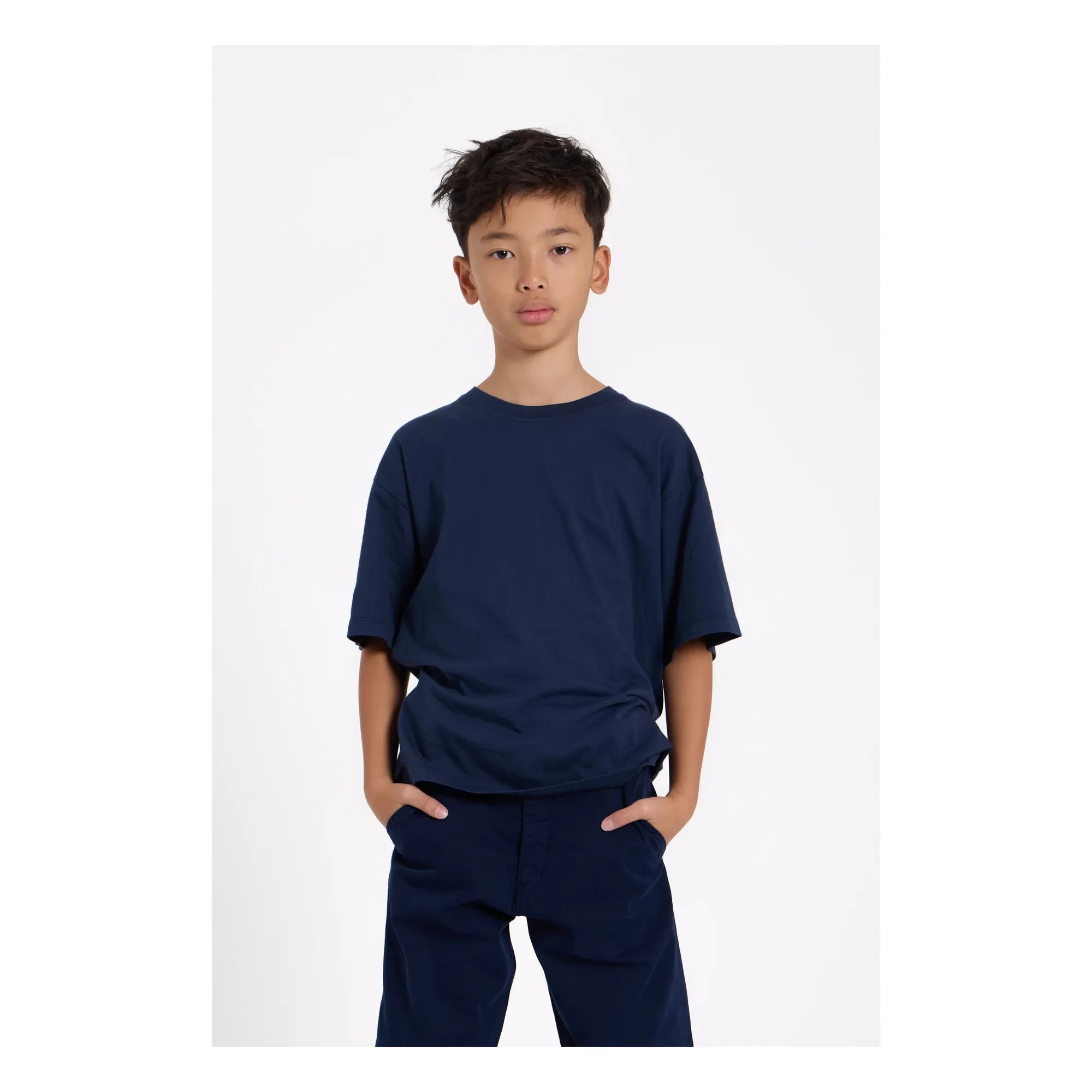 Smallable Kid - Nils Organic cotton T-shirt | Washed blue