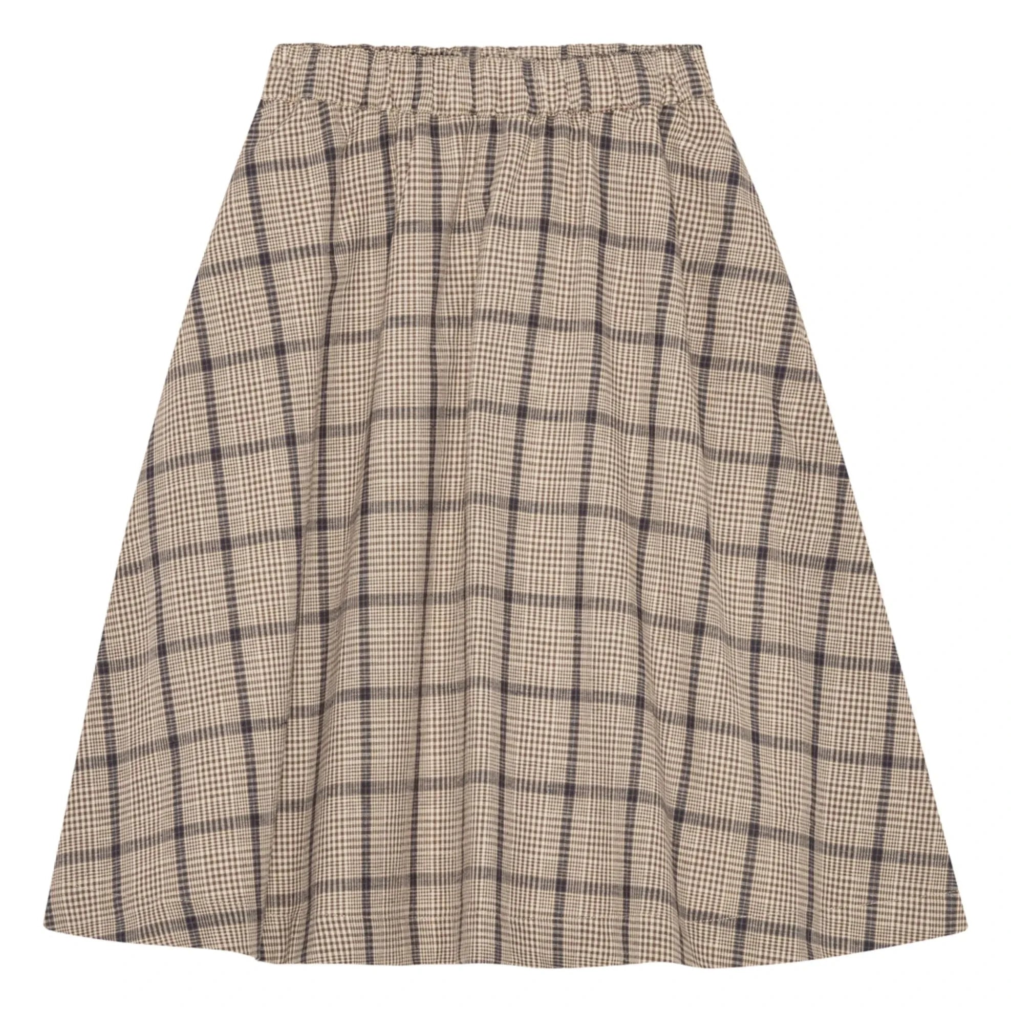 brunobruno nation - Gertrud linen and organic checkered cotton | Brown