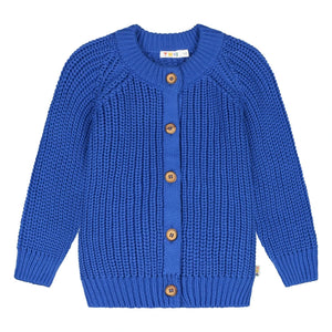 Yuki - Organic Cotton Raglan Cardigan | Electric Blue